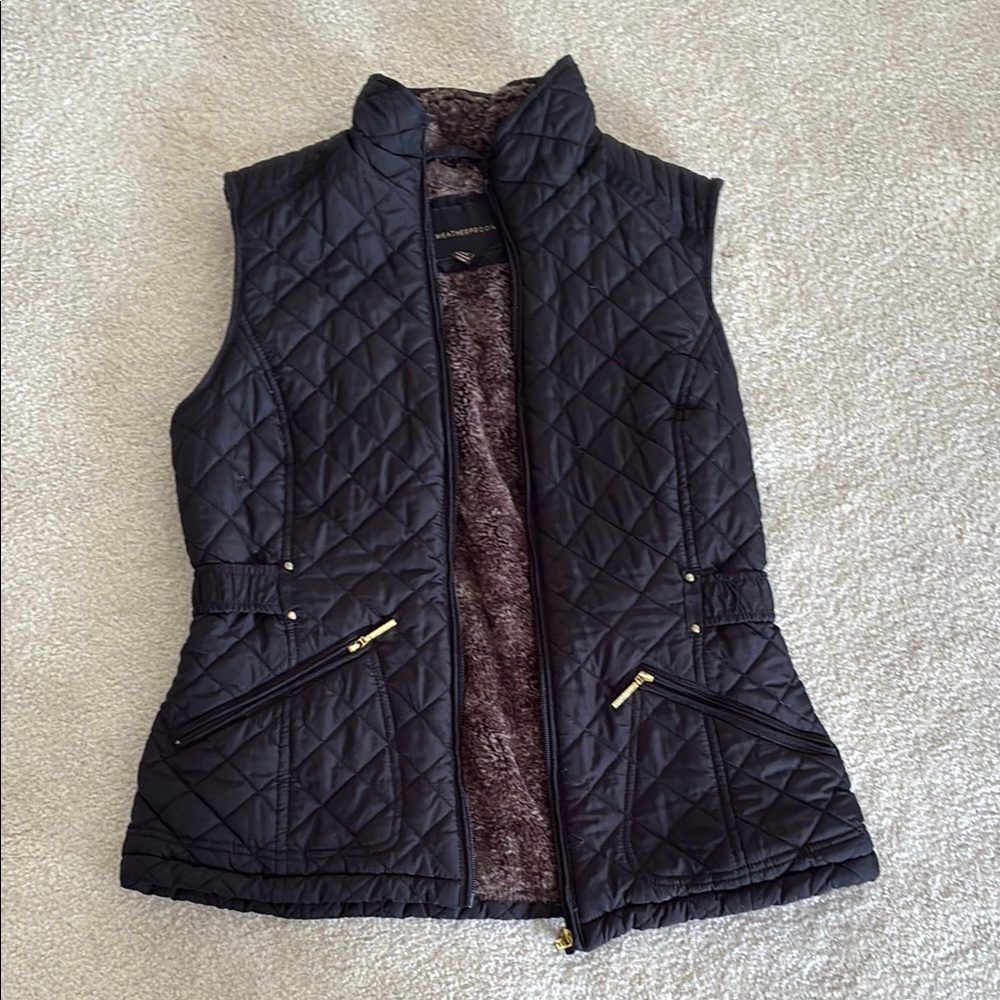 Women's Quilted Black Vest